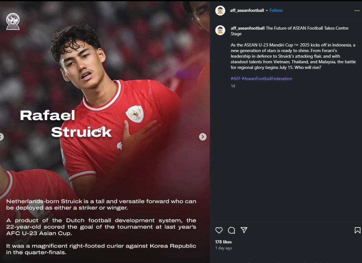 Rafael Struick Masuk Radar Piala AFF U-23 2025, Dibocorkan Langsung Oleh AFF