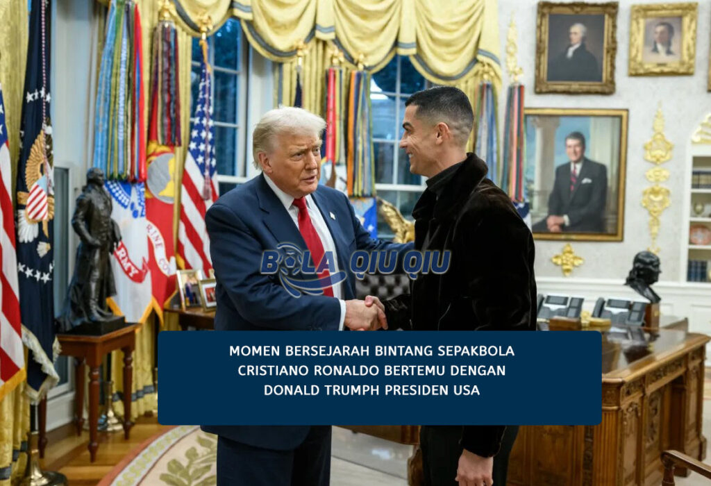 donald trumph sambut cristiano ronaldo digedung putih